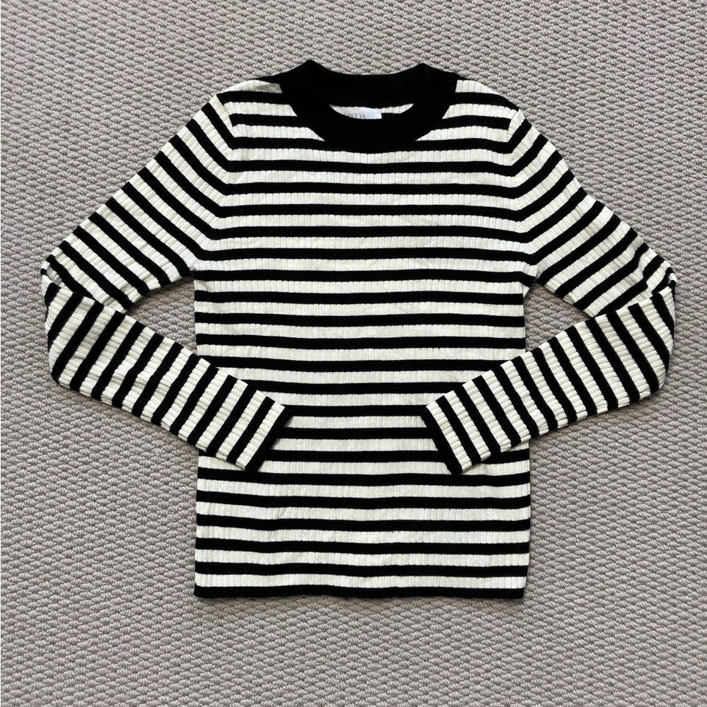 Zara Girls Striped Crew Neck Knit Shirt